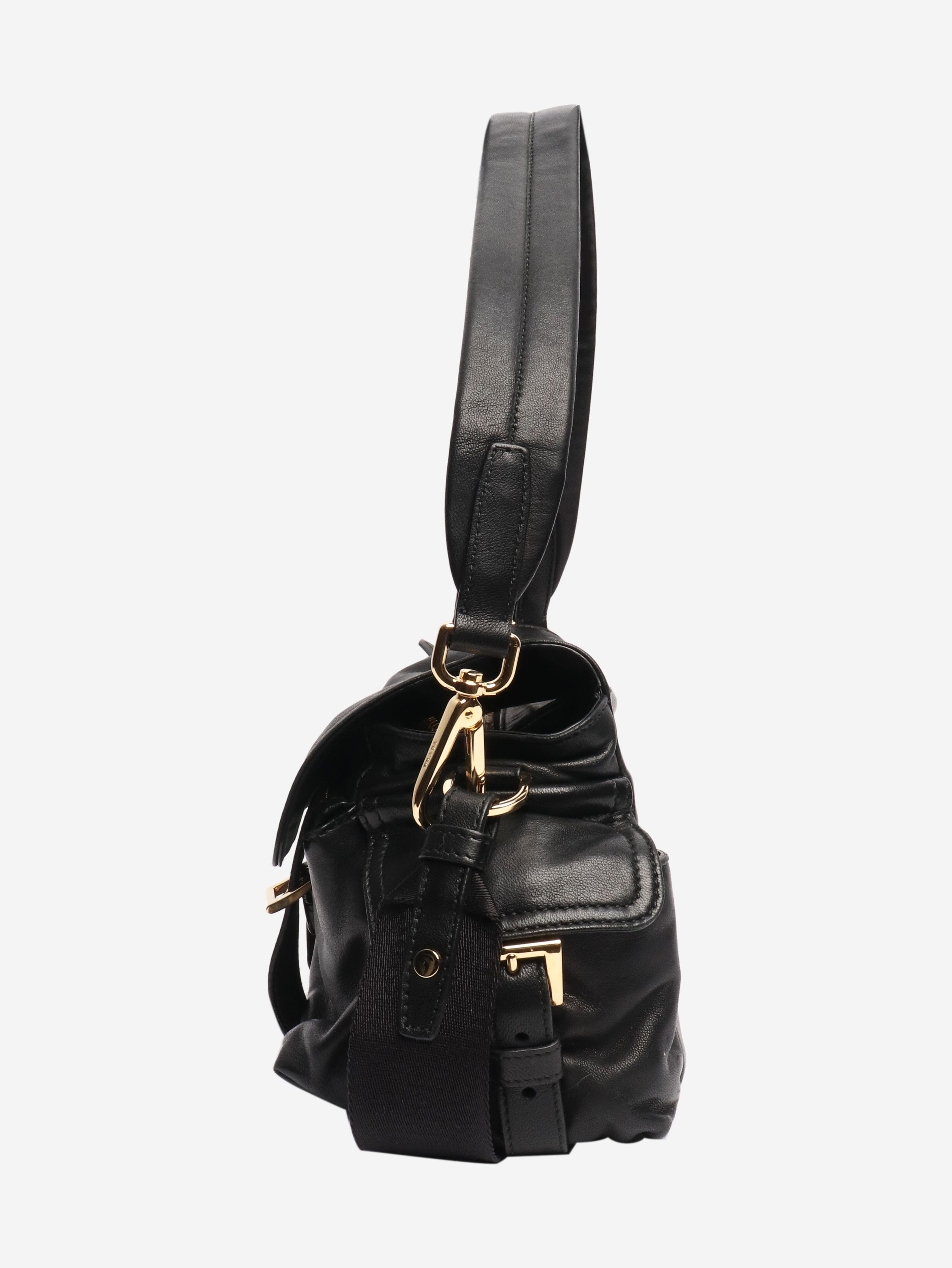 Black Explore leather shoulder bag Shoulder bags Prada 