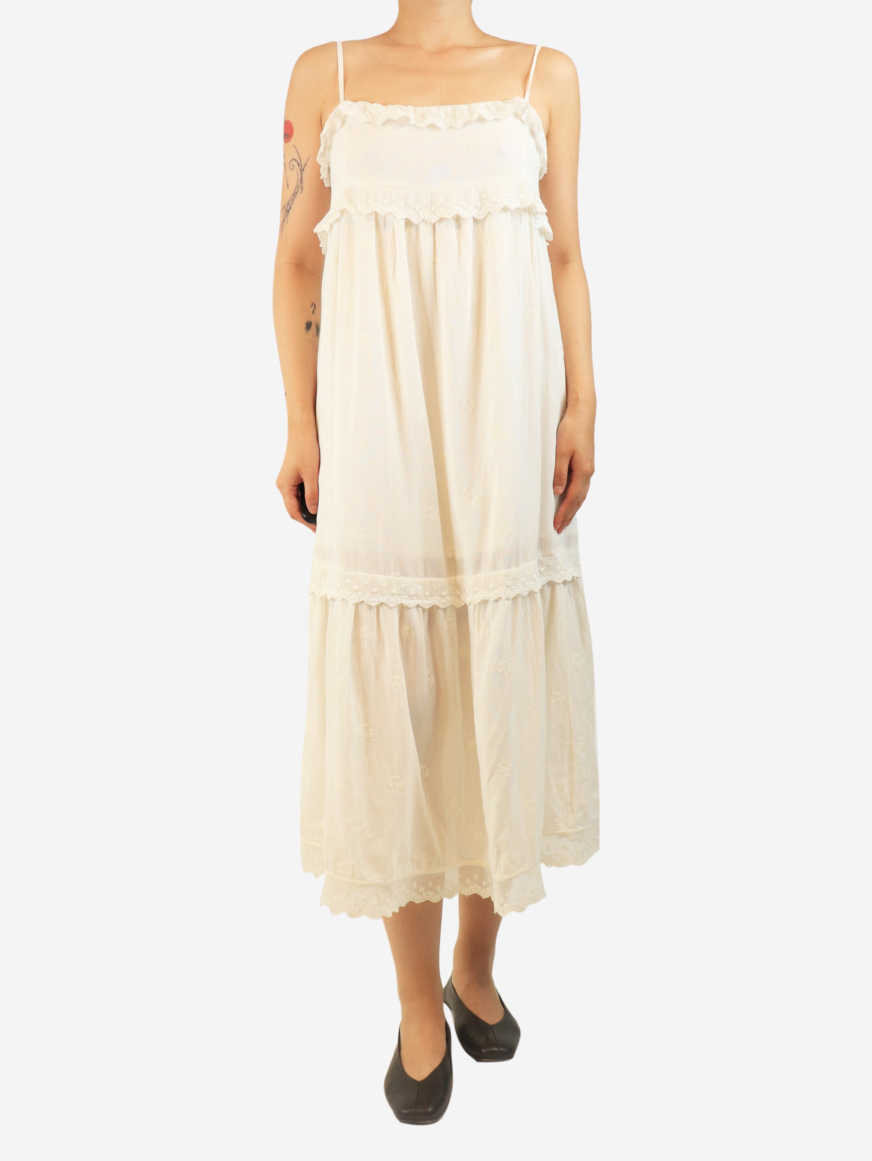 White embroidered slip dress - size S Dresses Ba&sh 
