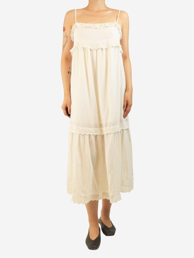 White embroidered slip dress - size S Dresses Ba&sh 
