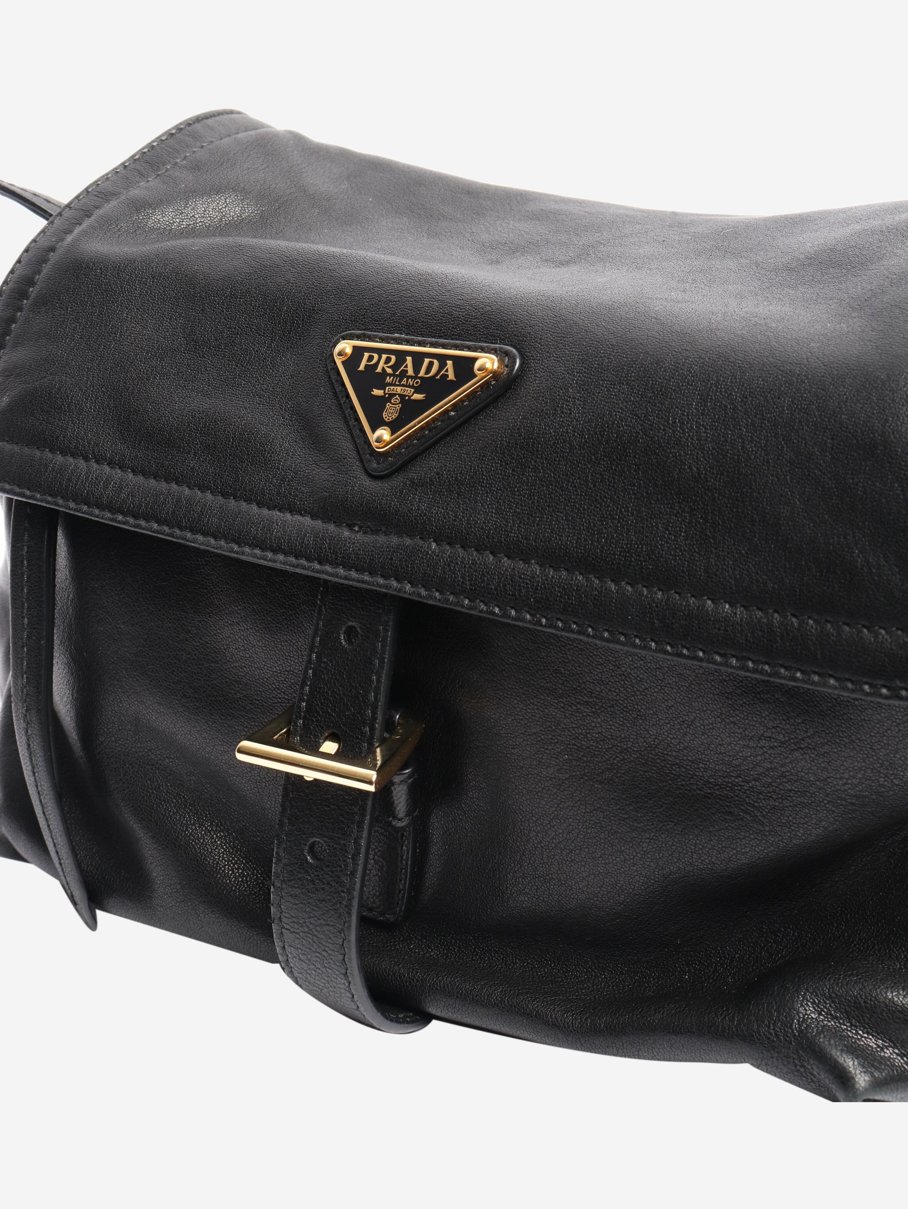Black Explore leather shoulder bag Shoulder bags Prada 
