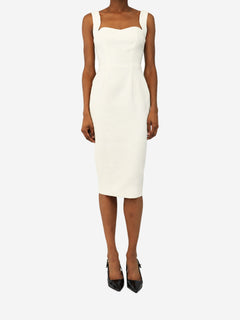 Cream sweetheart neckline midi dress - size UK 4 Dresses Victoria Beckham 