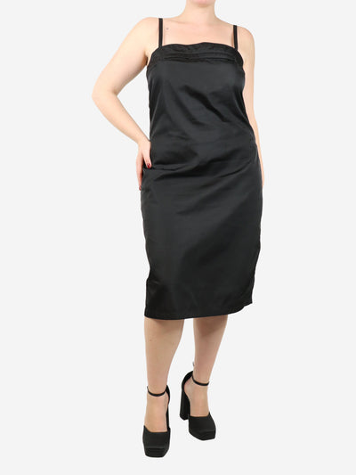 Black sleeveless nylon midi dress - size UK 14 Dresses Prada 