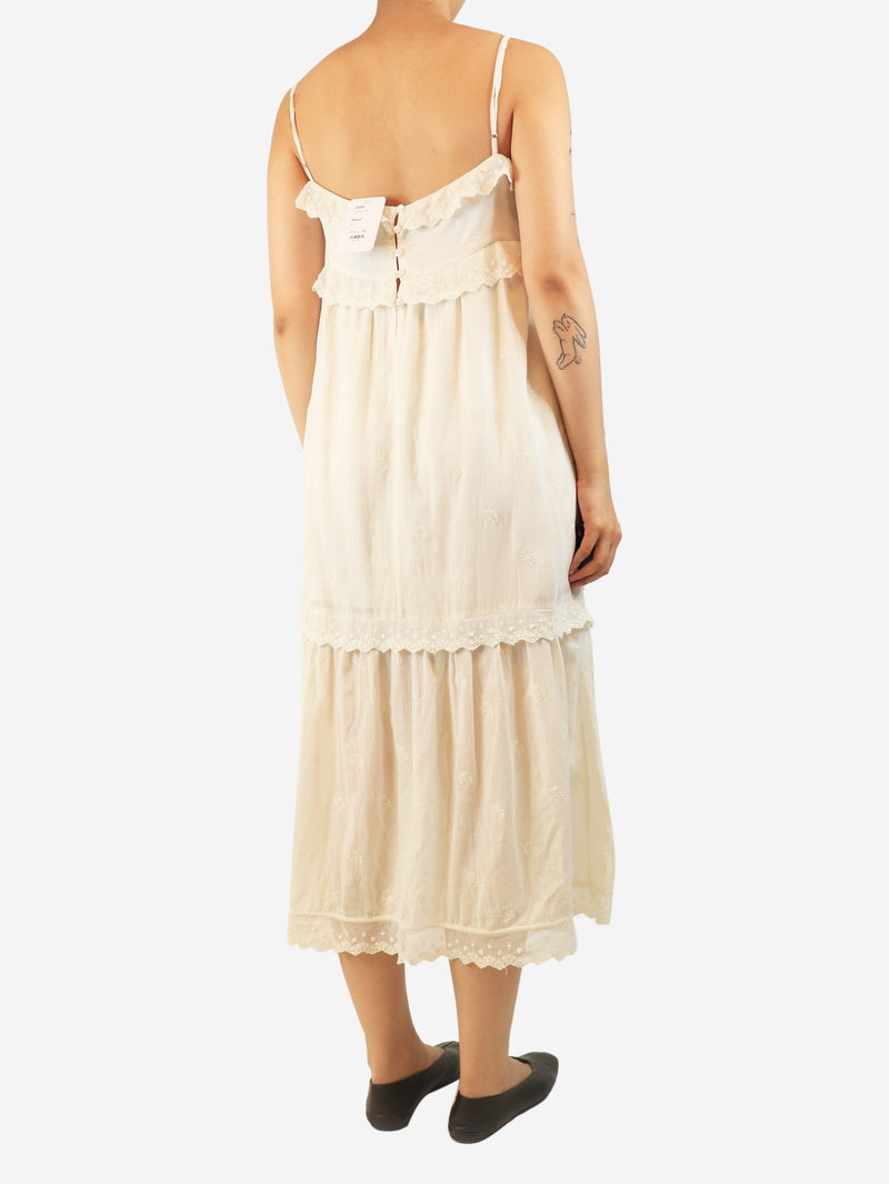 White embroidered slip dress - size S Dresses Ba&sh 