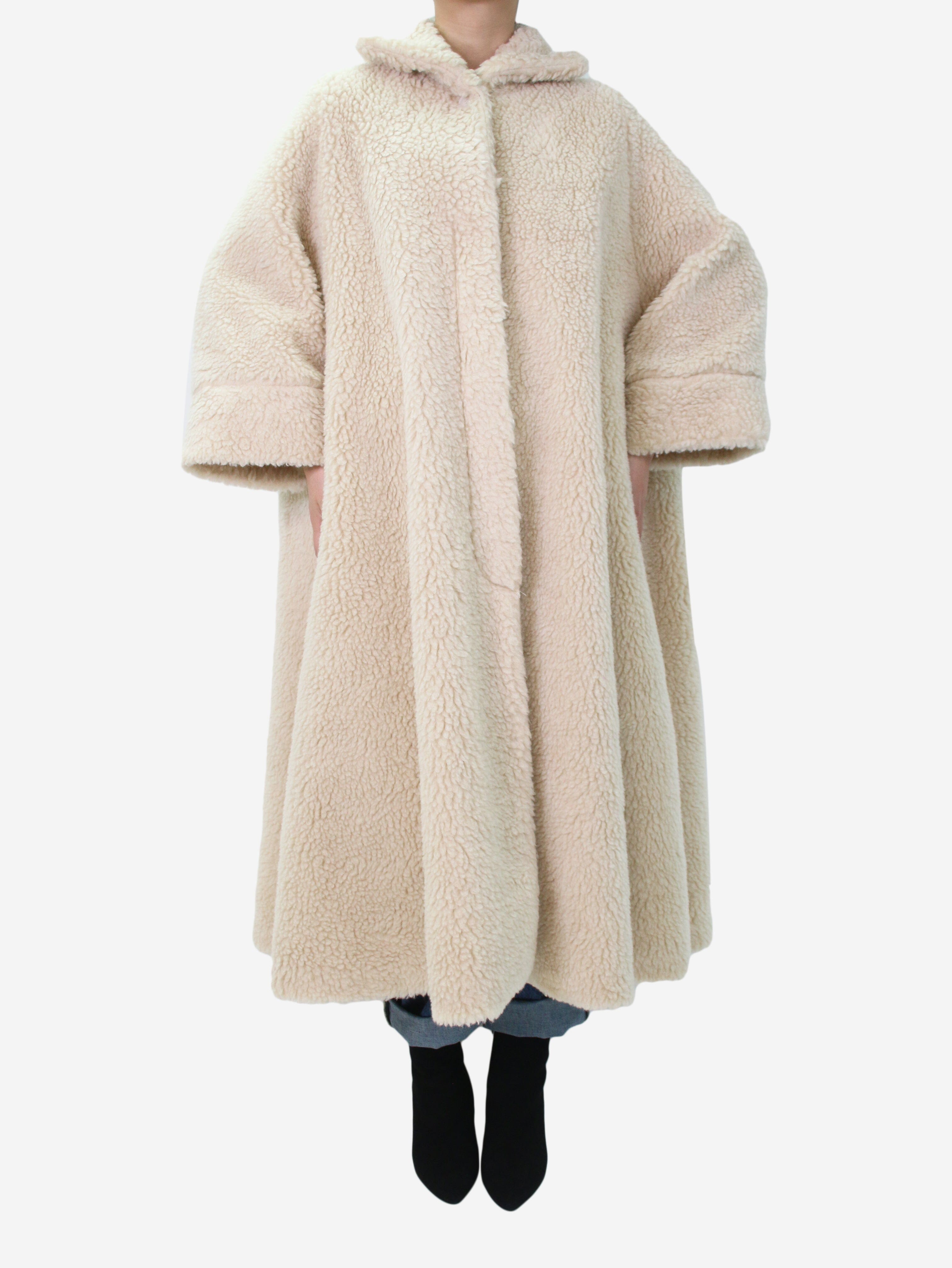 Neutral faux-sheepskin coat - size UK 10 Coats & Jackets Bernadette 