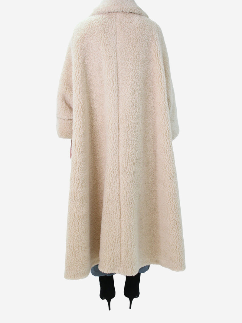 Neutral faux-sheepskin coat - size UK 10 Coats & Jackets Bernadette 