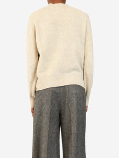 Oatmeal speckled crew-neck knit jumper - size XS Knitwear Loulou Studio 