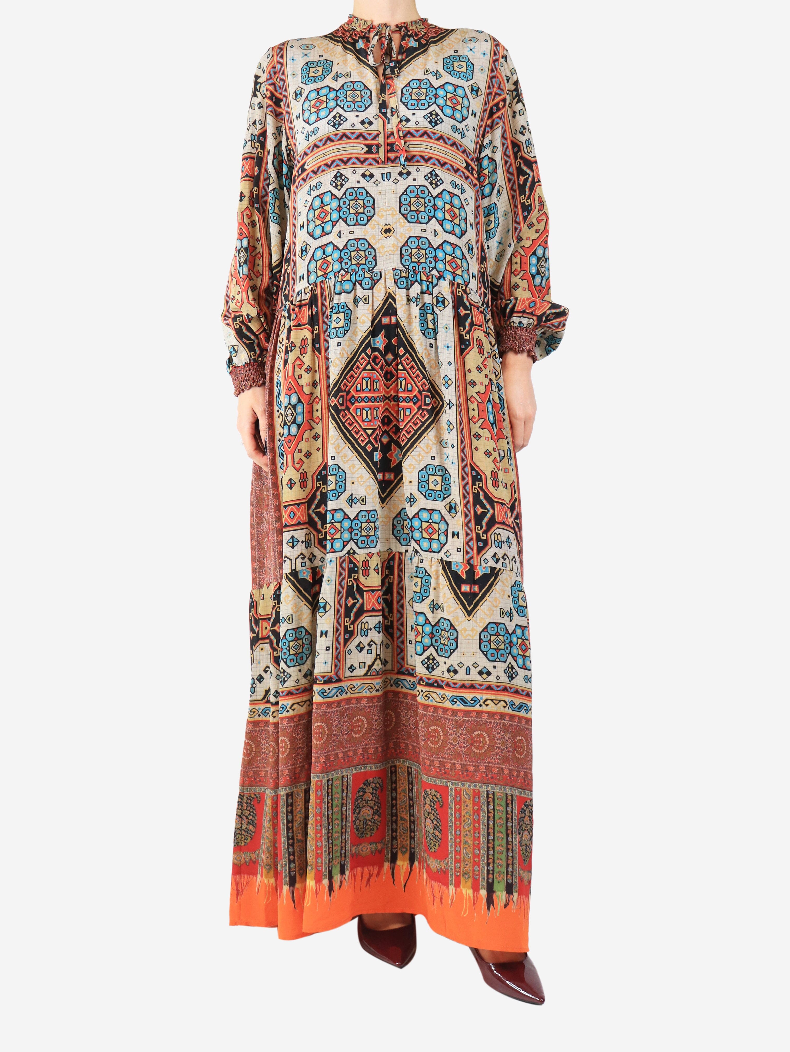 Multicolour silk midi dress - size M Dresses Pierre-Louis Mascia 