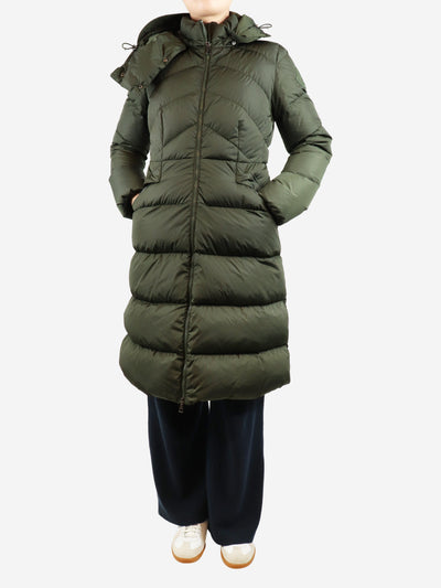 Khaki green long puffer coat - size UK 14 Coats & Jackets Moncler 