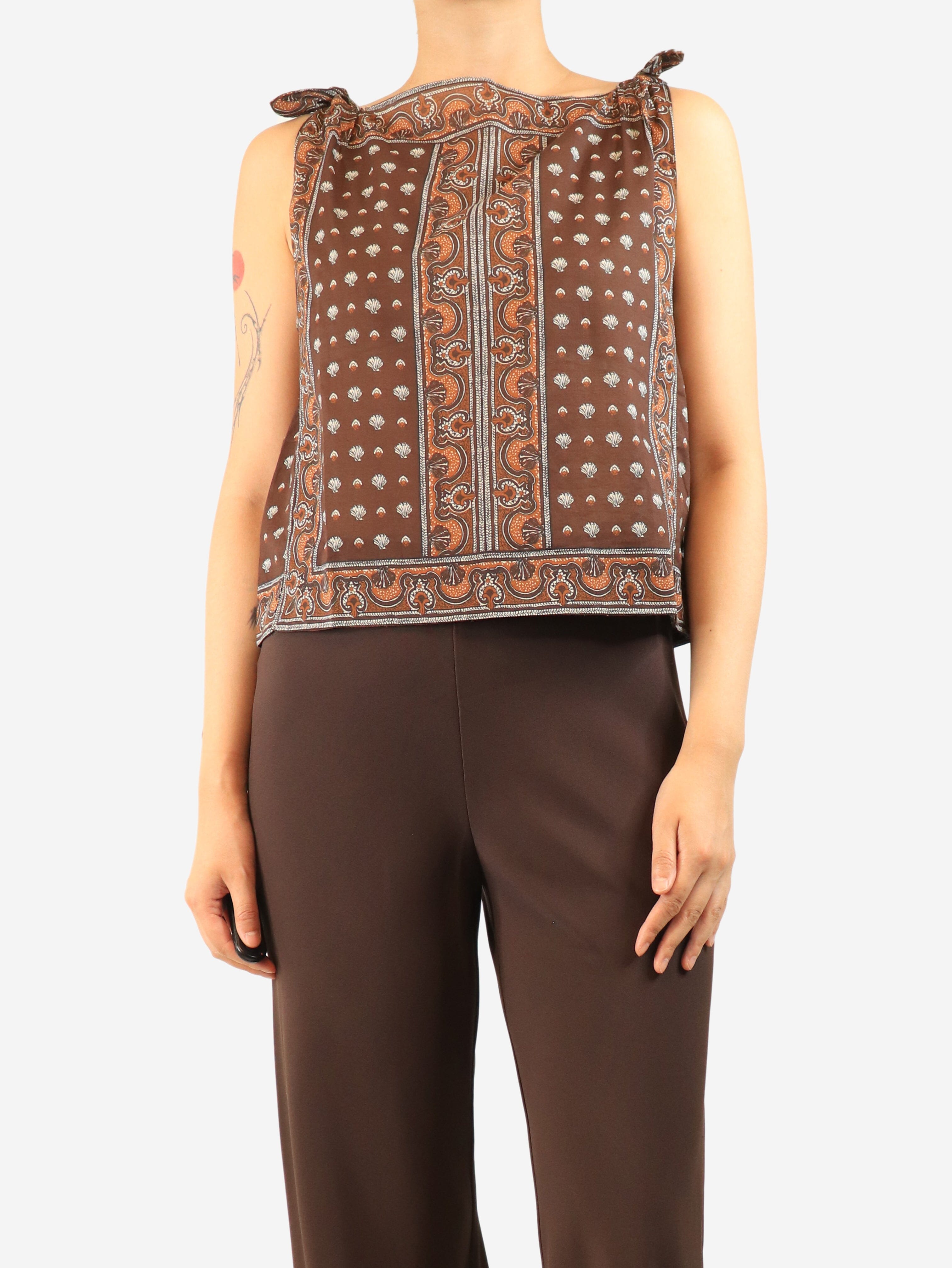Brown Amalia top - size S Tops Doen 
