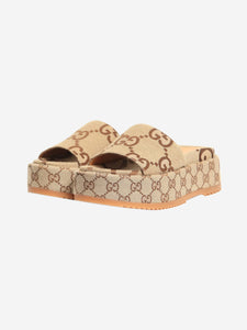 Gucci Brown monogram Angelina sandals - size EU 35.5