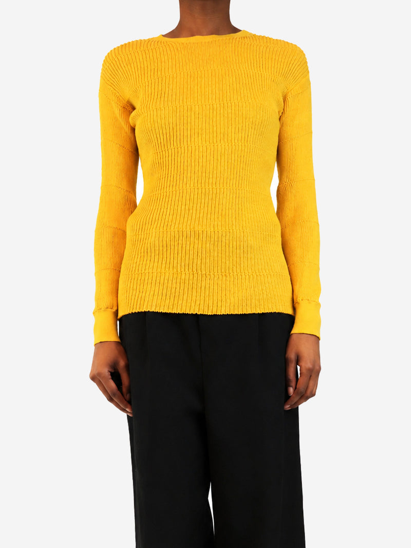 Yellow ribbed knit long-sleeved top - size XS Tops 3.1 Phillip Lim 
