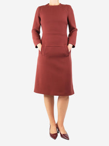 Bottega Veneta Red wool crepe midi dress - size UK 10