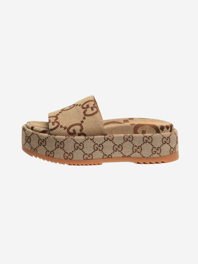 Brown monogram Angelina sandals - size EU 35.5 Flat Sandals Gucci 