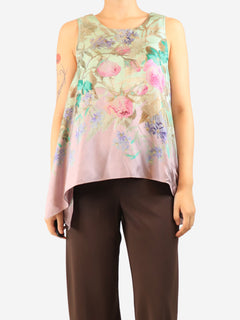 Mint and lilac San Carlo silk blouse - size M Tops La Double J 