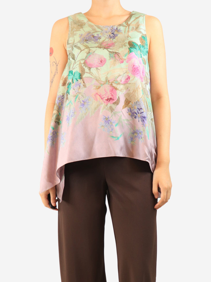 Mint and lilac San Carlo silk blouse - size M Tops La Double J 