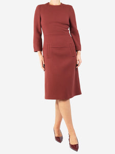 Bottega Veneta Red wool crepe midi dress - size UK 10
