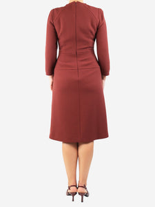 Bottega Veneta Red wool crepe midi dress - size UK 10