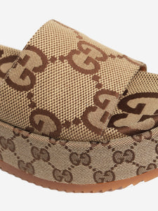 Gucci Brown monogram Angelina sandals - size EU 35.5