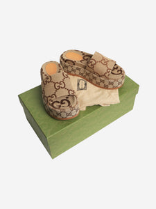 Gucci Brown monogram Angelina sandals - size EU 35.5