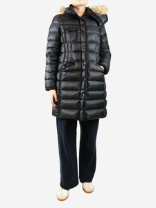 Moncler Black long puffer coat - size UK 14