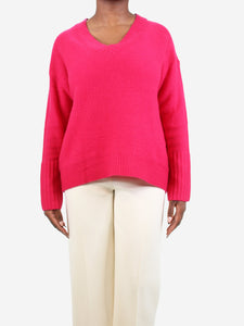 360 Cashmere Pink V-neckline cashmere jumper - size M