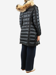 Moncler Black long puffer coat - size UK 14