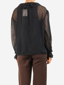Navy polka dot wrap and blouse set - size UK 12 Sets Chloe 