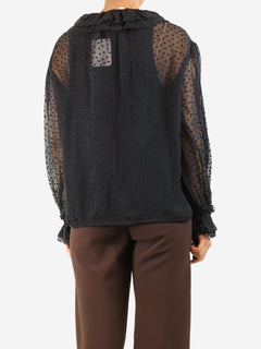 Navy polka dot wrap and blouse set - size UK 12 Sets Chloe 