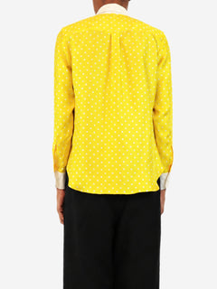 Yellow polka dot silk Minnelli shirt - size UK 8 Tops Bella Freud 