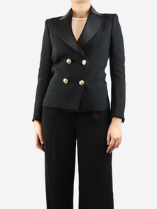 Balmain Black double-breasted blazer - size UK 8