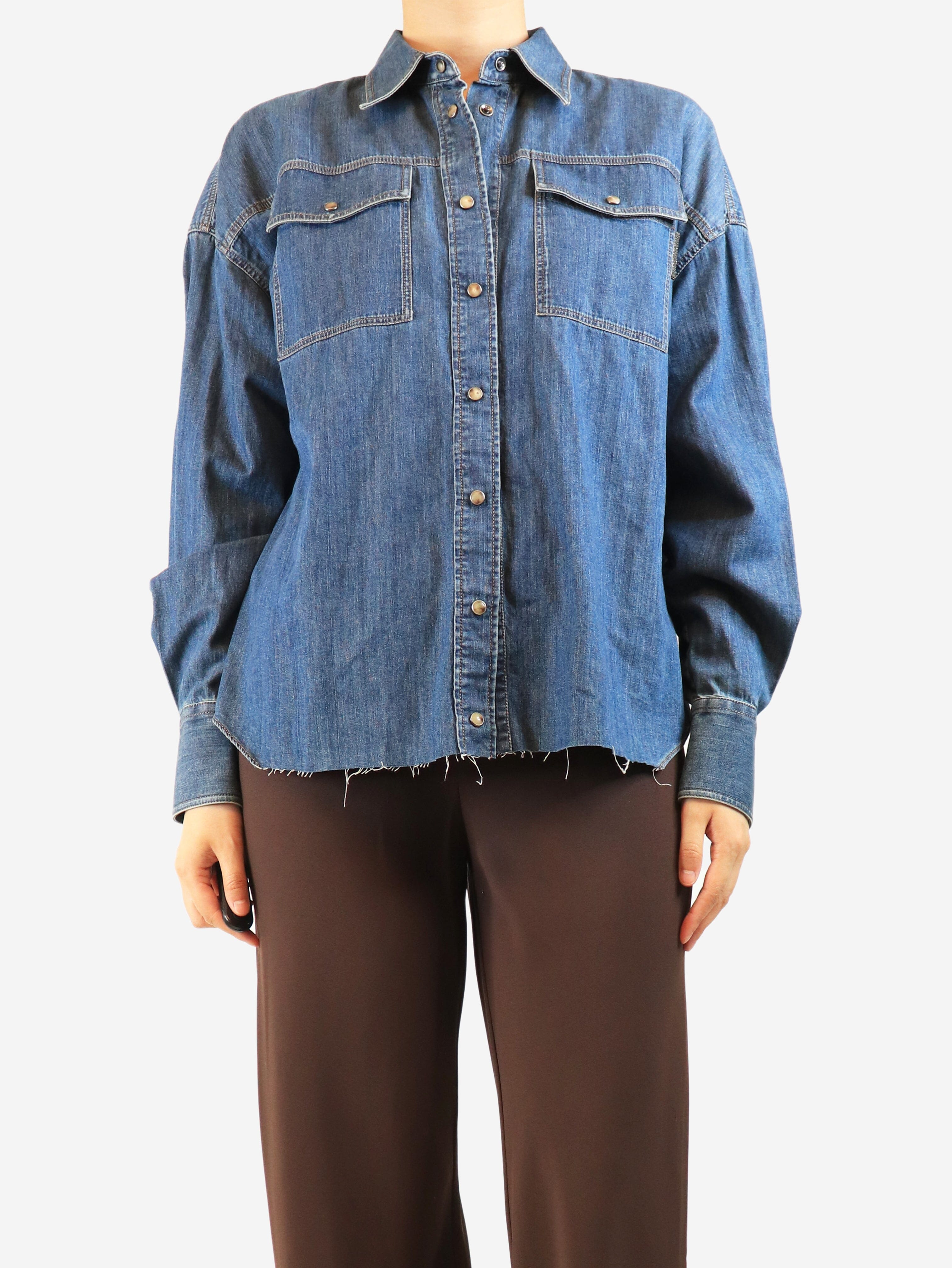Blue denim shirt - size M Tops Brunello Cucinelli 