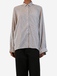 Blue and white striped silk shirt - size XS Tops Nili Lotan 