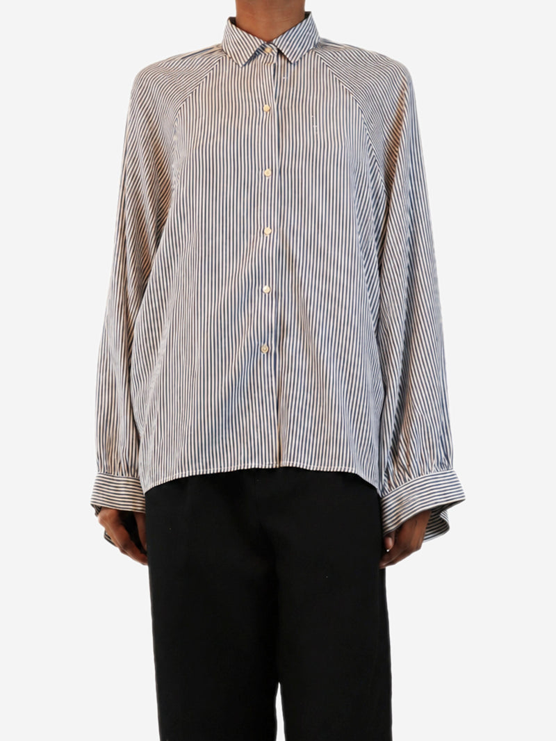 Blue and white striped silk shirt - size XS Tops Nili Lotan 