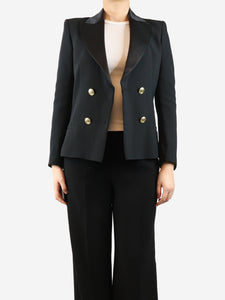 Balmain Black double-breasted blazer - size UK 8