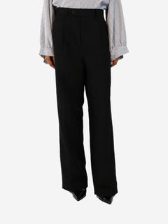 Black pleated high-waisted wool trousers - size UK 6 Trousers Auralee 