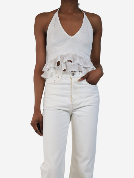 White cropped halter-neck top - size UK 8 product image