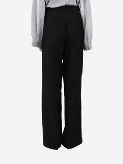 Black pleated high-waisted wool trousers - size UK 6 Trousers Auralee 