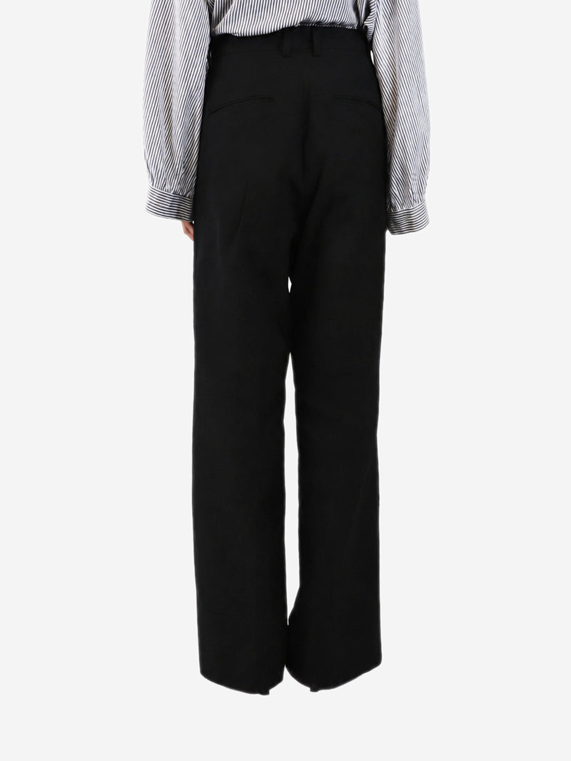 Black pleated high-waisted wool trousers - size UK 6 Trousers Auralee 