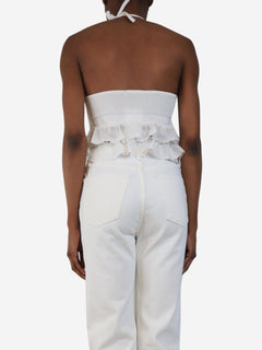 White cropped halter-neck top - size UK 8 Tops Alaia 