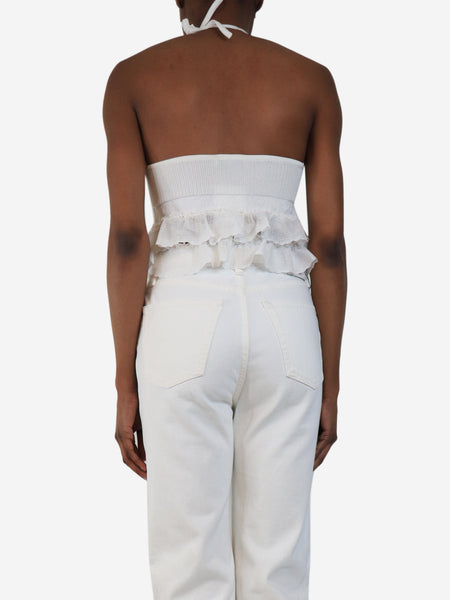 White cropped halter-neck top - size UK 8 alternate image