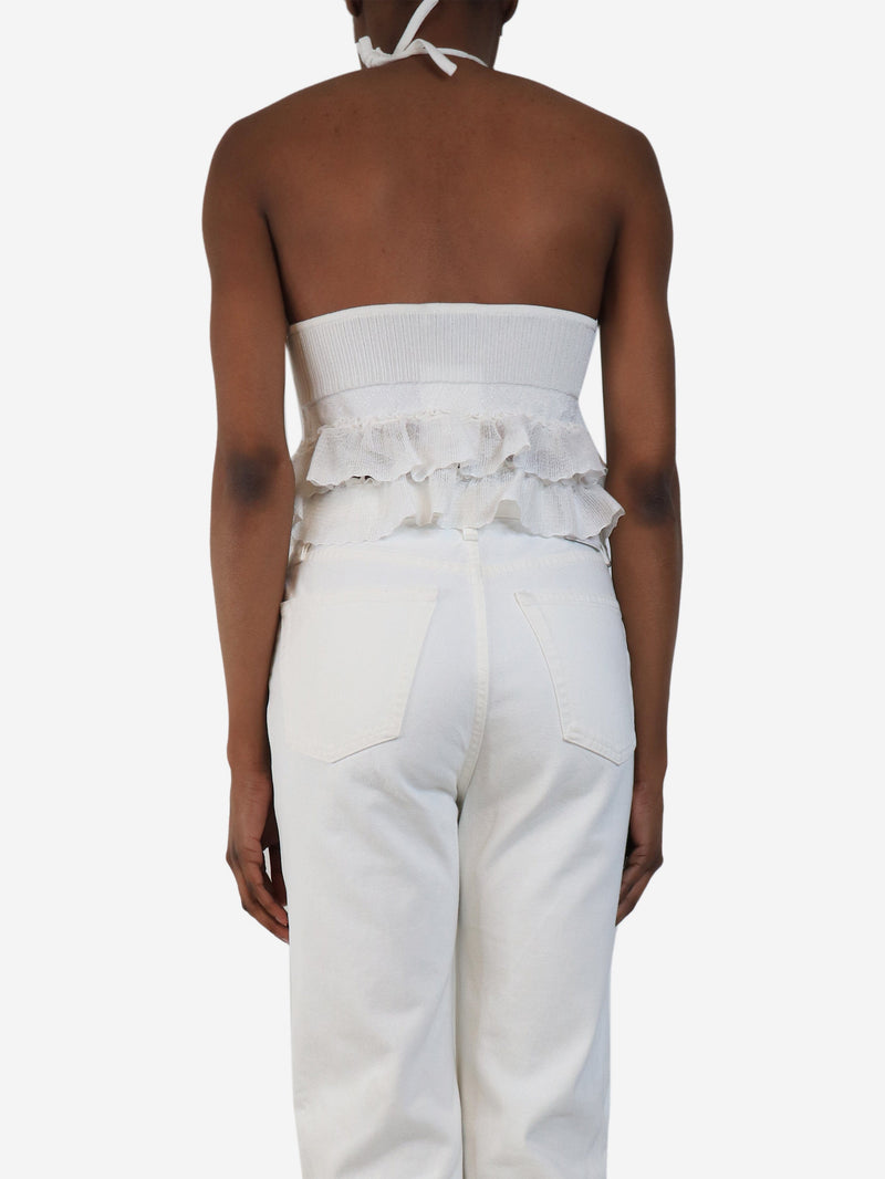 White cropped halter-neck top - size UK 8 Tops Alaia 