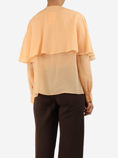 Peach silk button-up blouse - size UK 12 Tops Chloe 