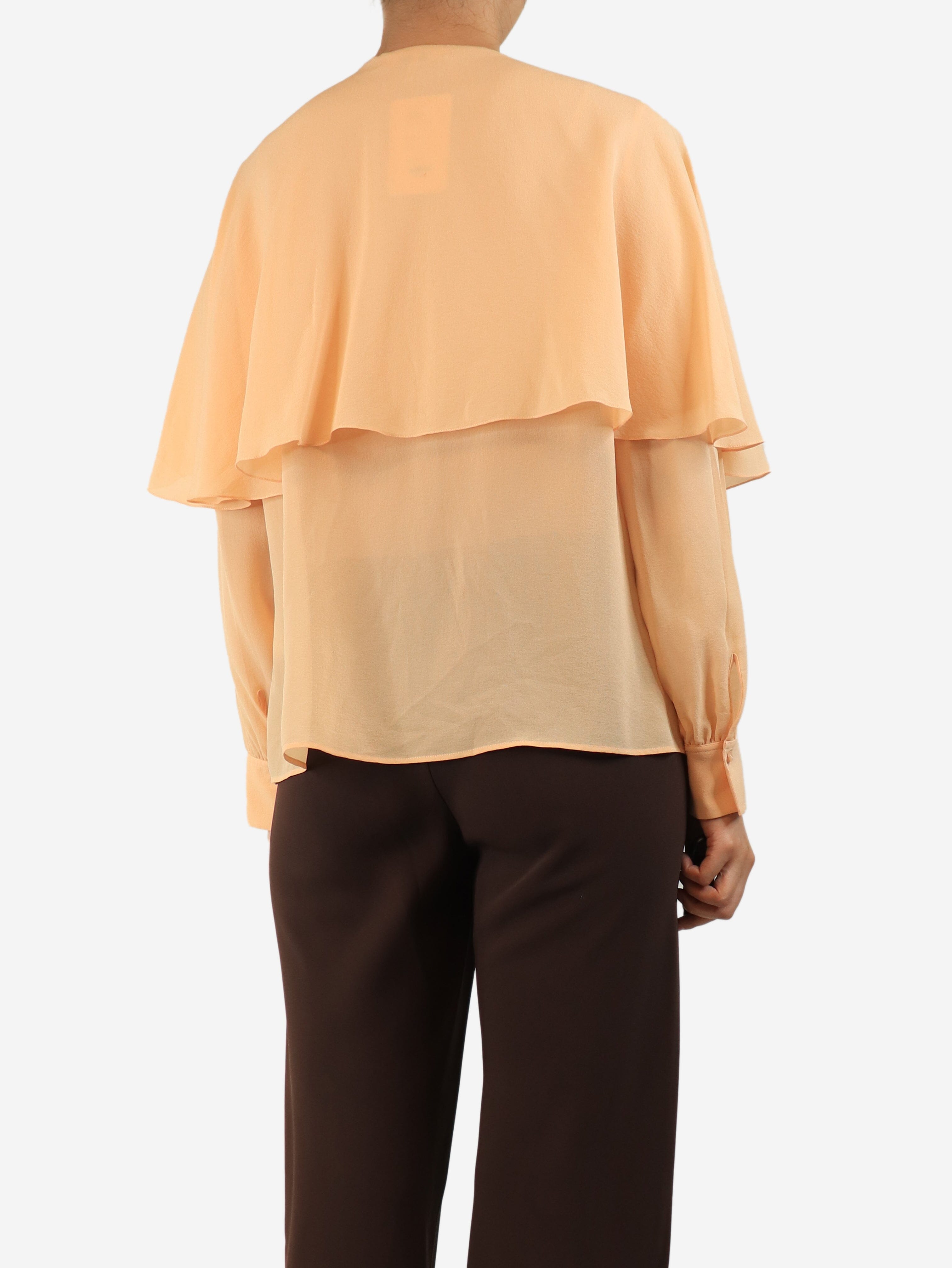 Peach silk button-up blouse - size UK 12 Tops Chloe 