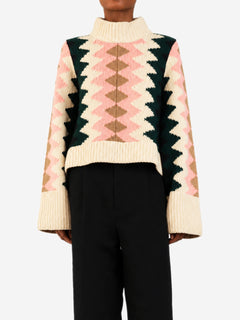 Multicolour Lima intarsia zigzag cashmere jumper - size XS Knitwear Khaite 