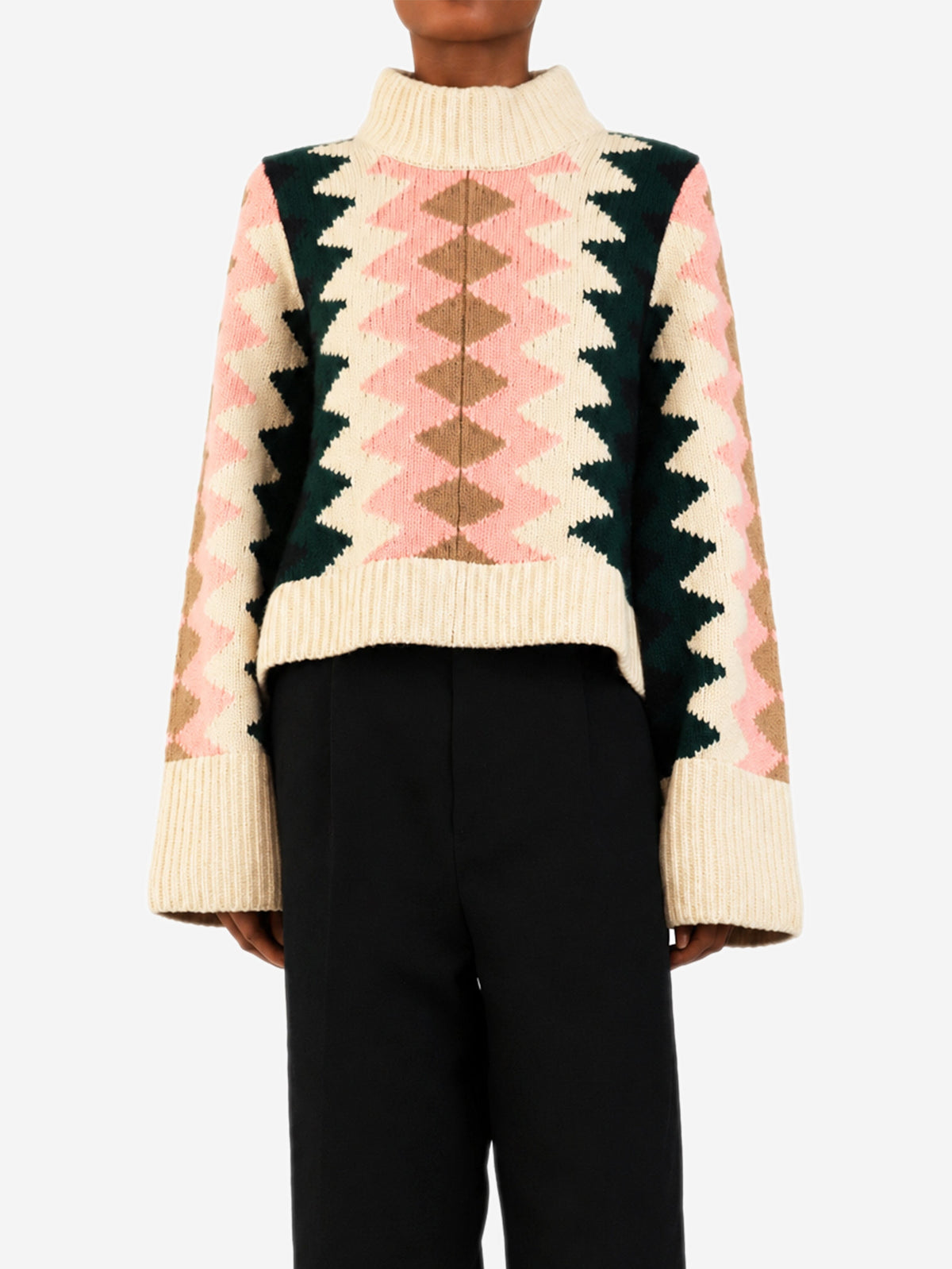 Multicolour Lima intarsia zigzag cashmere jumper - size XS Knitwear Khaite 