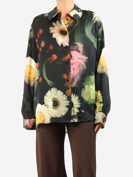 Black floral printed shirt - size XL product image