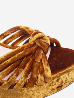 Rust orange velvet platform sandals - size EU 35.5 Heels Loeffler Randall 