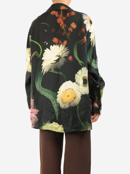Black floral printed shirt - size XL alternate image