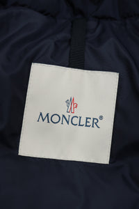 Moncler Blue high-neck puffer jacket - size UK 14