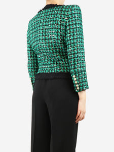 Balmain Green tweed sequin jacket - size UK 14